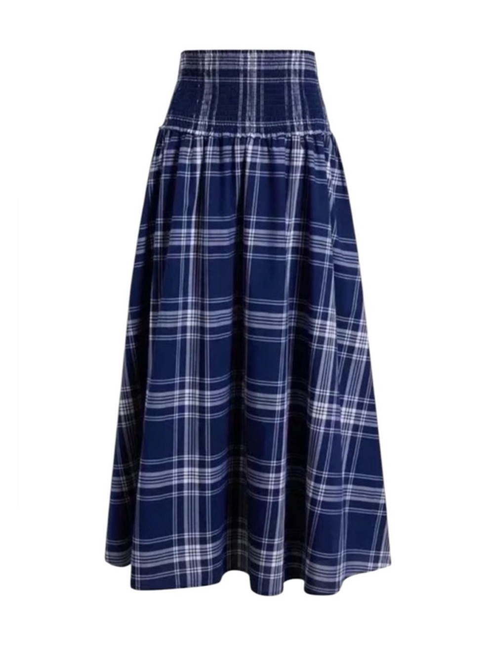 Hill House The Delphine Nap Skirt in Navy Plaid